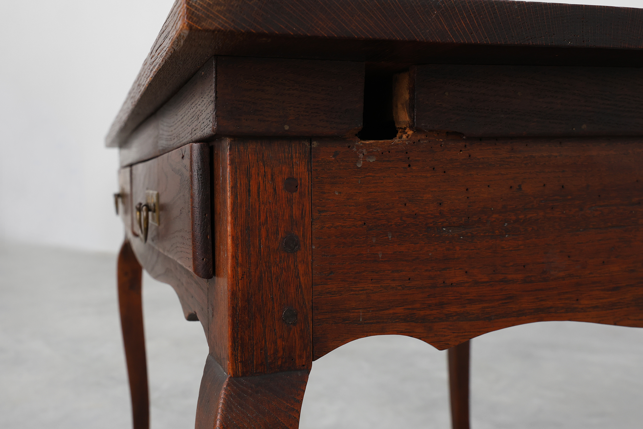 French Provincial Oak Table with Two Drawers, France, 19th Centurythumbnail